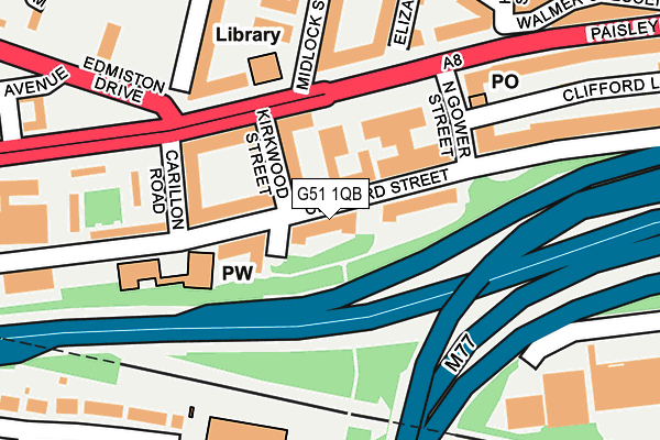 G51 1QB map - OS OpenMap – Local (Ordnance Survey)