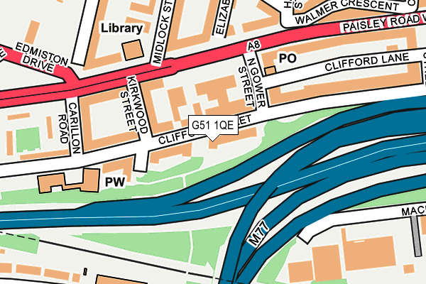 G51 1QE map - OS OpenMap – Local (Ordnance Survey)