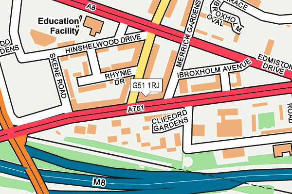 G51 1RJ map - OS OpenMap – Local (Ordnance Survey)