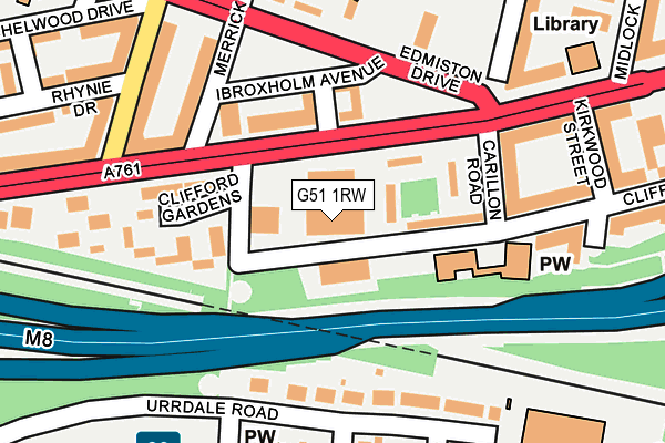 G51 1RW map - OS OpenMap – Local (Ordnance Survey)