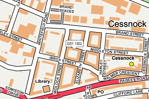 G51 1SQ map - OS OpenMap – Local (Ordnance Survey)