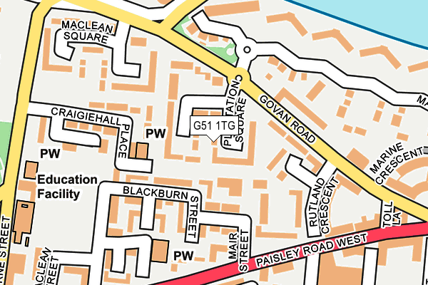 G51 1TG map - OS OpenMap – Local (Ordnance Survey)