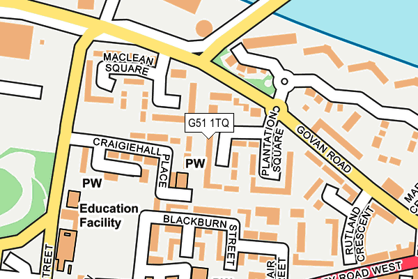 G51 1TQ map - OS OpenMap – Local (Ordnance Survey)