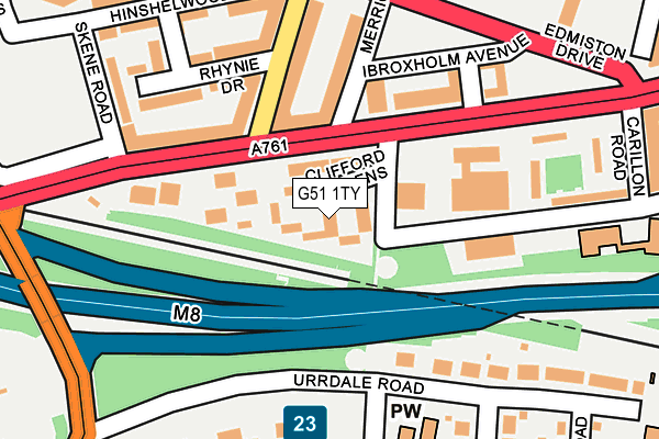 G51 1TY map - OS OpenMap – Local (Ordnance Survey)