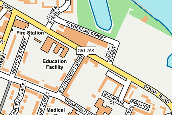 G51 2AS map - OS OpenMap – Local (Ordnance Survey)