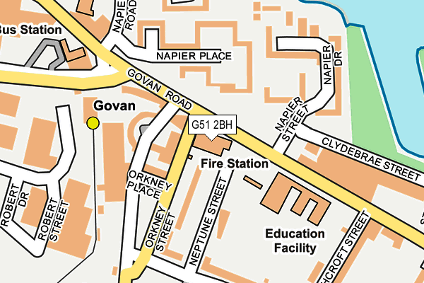 G51 2BH map - OS OpenMap – Local (Ordnance Survey)