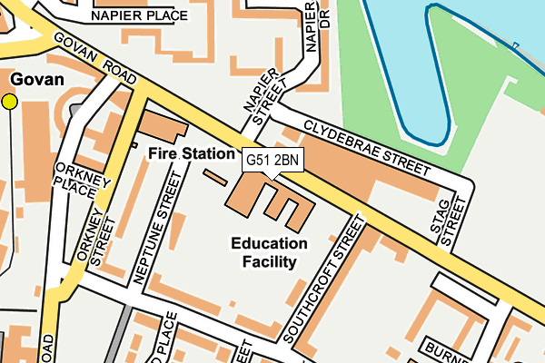 G51 2BN map - OS OpenMap – Local (Ordnance Survey)