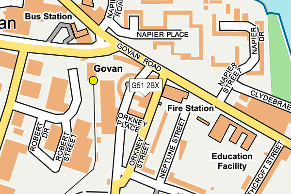 G51 2BX map - OS OpenMap – Local (Ordnance Survey)