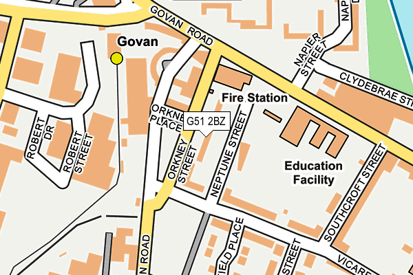 G51 2BZ map - OS OpenMap – Local (Ordnance Survey)