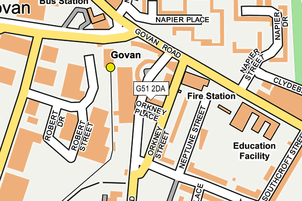 G51 2DA map - OS OpenMap – Local (Ordnance Survey)