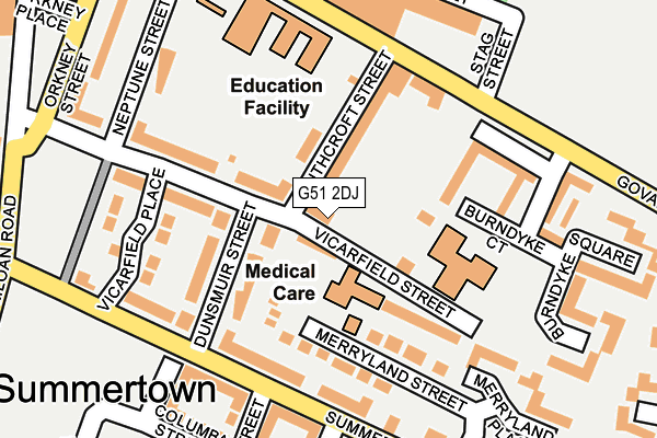 G51 2DJ map - OS OpenMap – Local (Ordnance Survey)