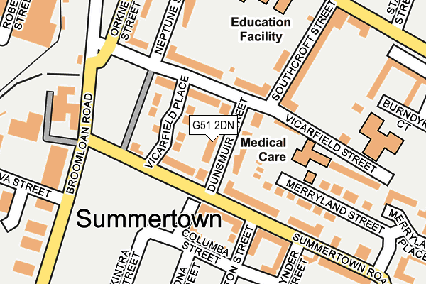 G51 2DN map - OS OpenMap – Local (Ordnance Survey)