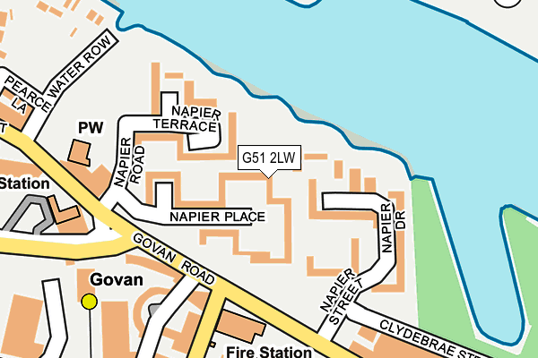 G51 2LW map - OS OpenMap – Local (Ordnance Survey)