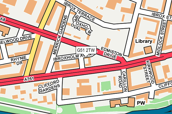 G51 2TW map - OS OpenMap – Local (Ordnance Survey)