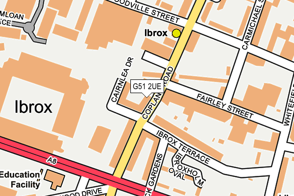 G51 2UE map - OS OpenMap – Local (Ordnance Survey)