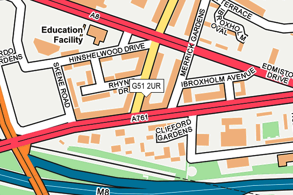 G51 2UR map - OS OpenMap – Local (Ordnance Survey)