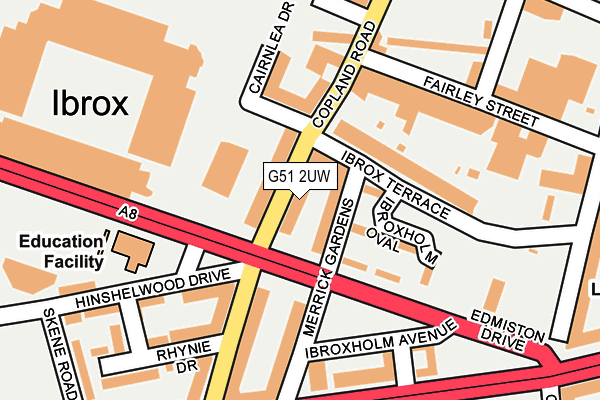 G51 2UW map - OS OpenMap – Local (Ordnance Survey)