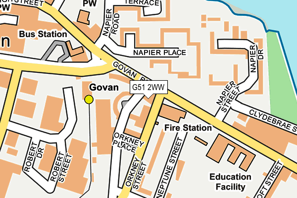 G51 2WW map - OS OpenMap – Local (Ordnance Survey)