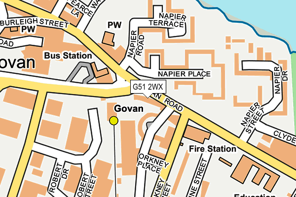 G51 2WX map - OS OpenMap – Local (Ordnance Survey)