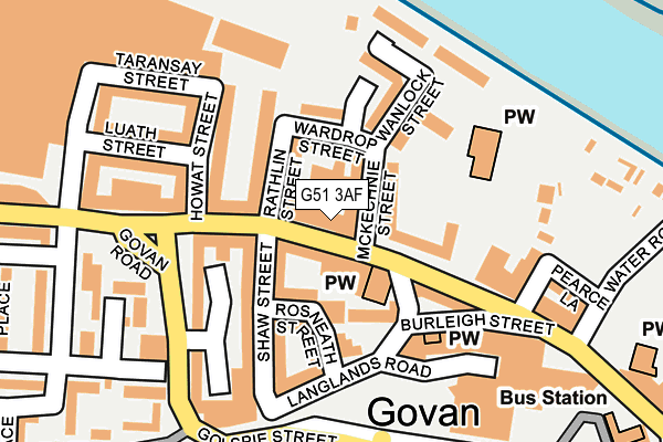 G51 3AF map - OS OpenMap – Local (Ordnance Survey)