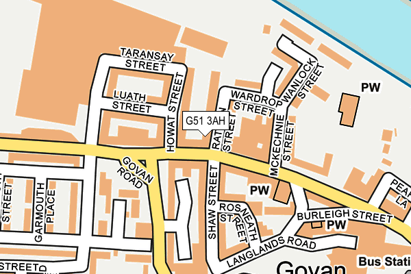 G51 3AH map - OS OpenMap – Local (Ordnance Survey)