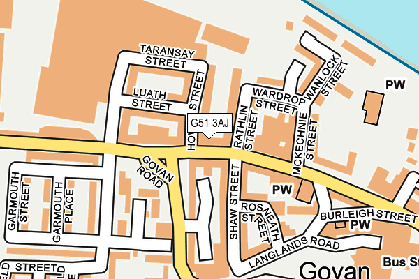 G51 3AJ map - OS OpenMap – Local (Ordnance Survey)