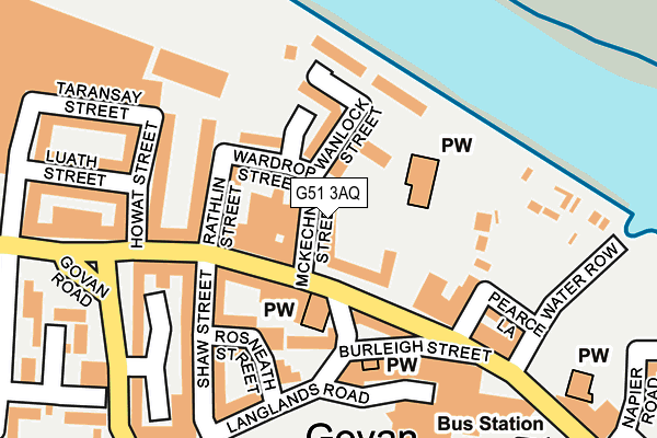 G51 3AQ map - OS OpenMap – Local (Ordnance Survey)