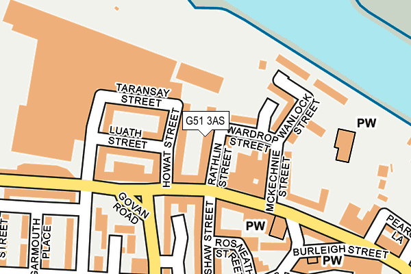 G51 3AS map - OS OpenMap – Local (Ordnance Survey)