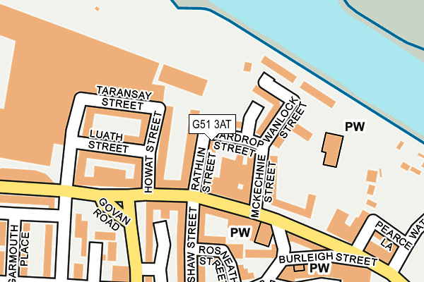 G51 3AT map - OS OpenMap – Local (Ordnance Survey)