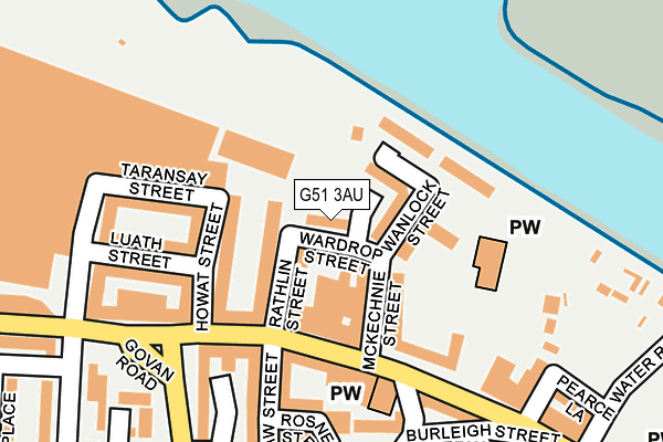 G51 3AU map - OS OpenMap – Local (Ordnance Survey)