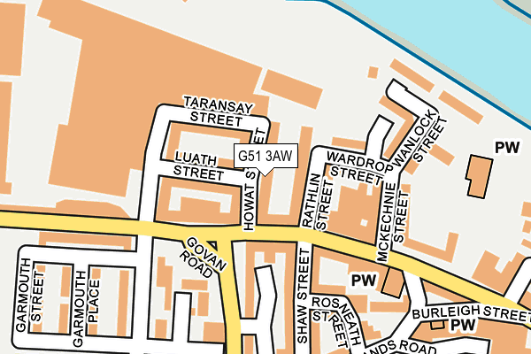 G51 3AW map - OS OpenMap – Local (Ordnance Survey)