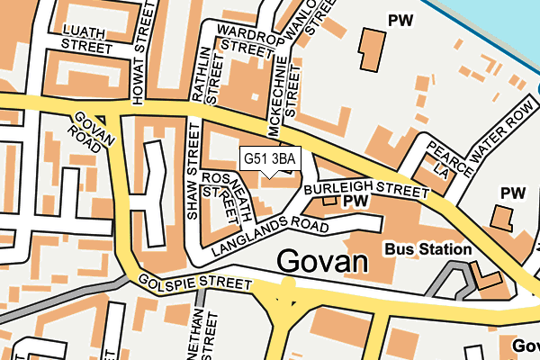 G51 3BA map - OS OpenMap – Local (Ordnance Survey)