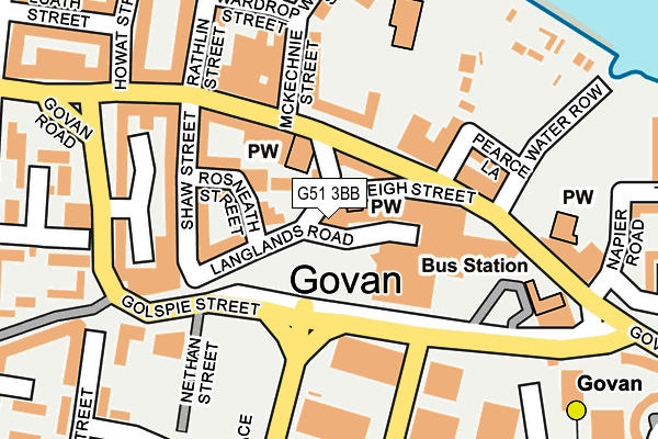 G51 3BB map - OS OpenMap – Local (Ordnance Survey)