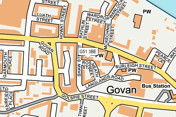 G51 3BE map - OS OpenMap – Local (Ordnance Survey)