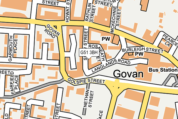 G51 3BH map - OS OpenMap – Local (Ordnance Survey)