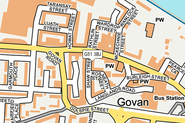 G51 3BJ map - OS OpenMap – Local (Ordnance Survey)