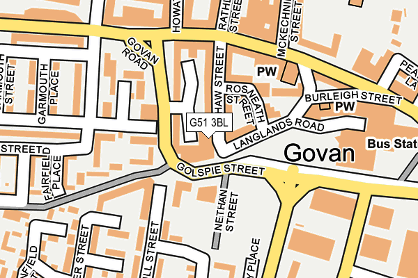 G51 3BL map - OS OpenMap – Local (Ordnance Survey)
