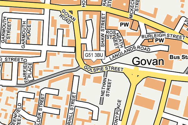 G51 3BU map - OS OpenMap – Local (Ordnance Survey)