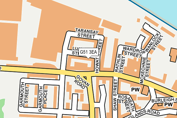 G51 3EA map - OS OpenMap – Local (Ordnance Survey)