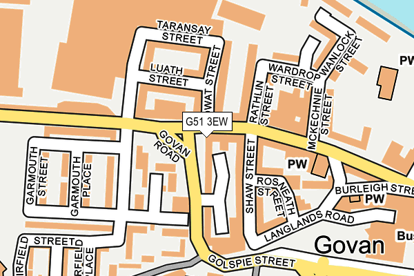 G51 3EW map - OS OpenMap – Local (Ordnance Survey)