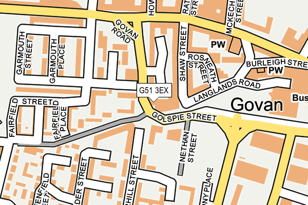 G51 3EX map - OS OpenMap – Local (Ordnance Survey)