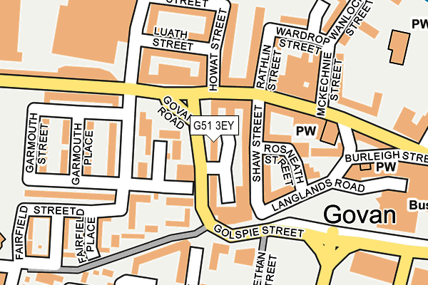 G51 3EY map - OS OpenMap – Local (Ordnance Survey)