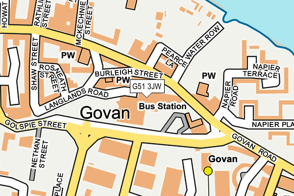 G51 3JW map - OS OpenMap – Local (Ordnance Survey)