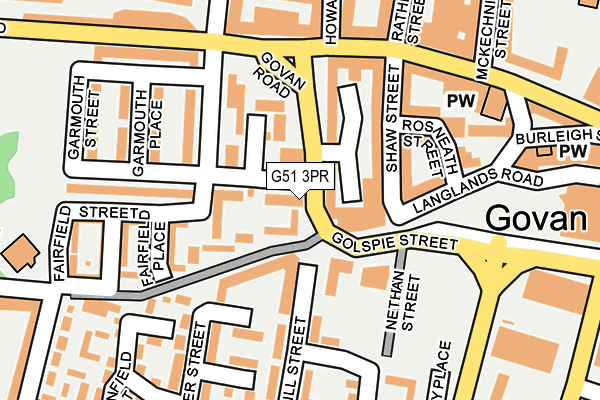 G51 3PR map - OS OpenMap – Local (Ordnance Survey)