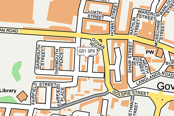 G51 3PX map - OS OpenMap – Local (Ordnance Survey)
