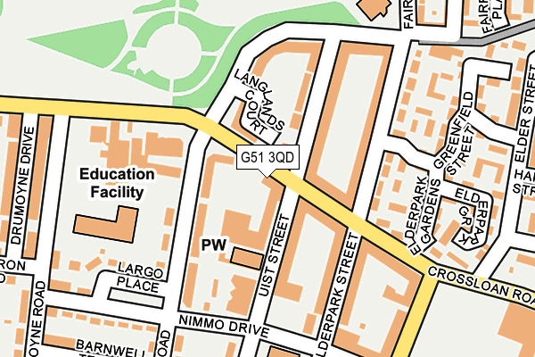 G51 3QD map - OS OpenMap – Local (Ordnance Survey)