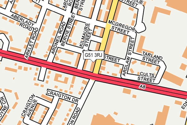 G51 3RJ map - OS OpenMap – Local (Ordnance Survey)