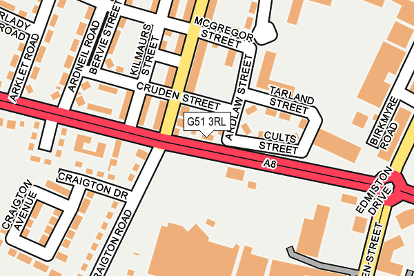 G51 3RL map - OS OpenMap – Local (Ordnance Survey)