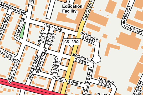 G51 3RQ map - OS OpenMap – Local (Ordnance Survey)