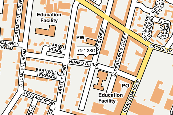 G51 3SG map - OS OpenMap – Local (Ordnance Survey)